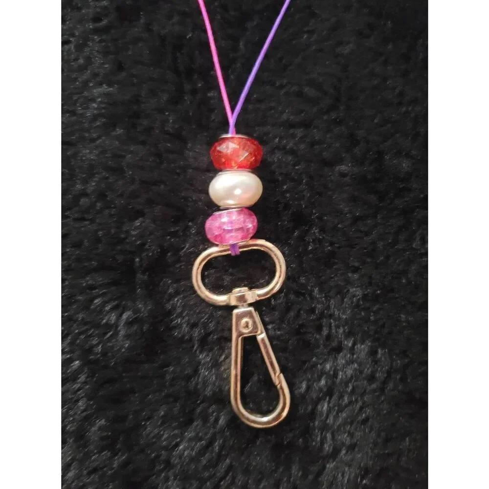 Handmade beaded lanyard keychain